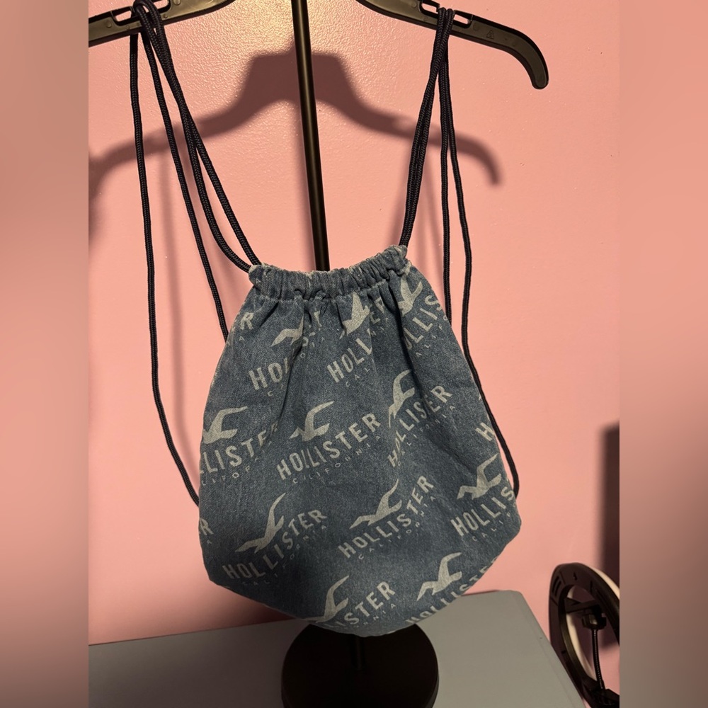 Hollister Denim Blue Logo Fabric
